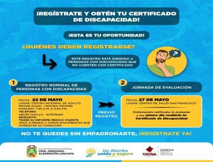 ¡OBTÉN FÁCIL Y RÁPIDO TU CERTIFICADO DE DISCAPACIDAD!