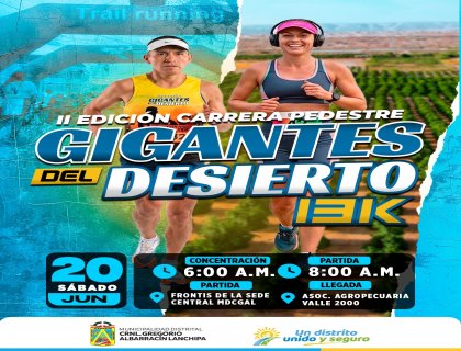¡INSCRÍBETE EN LA COMPETENCIA "GIGANTES DEL DESIERTO 13 K"!